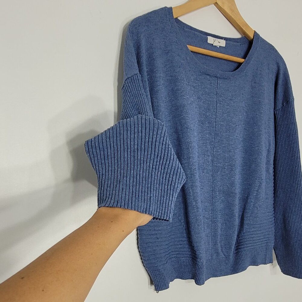Peyta Primase Womens Blue Side Zip Long-Sleeve Crew Neck Pullover Sweater Large - Picture 3 of 10